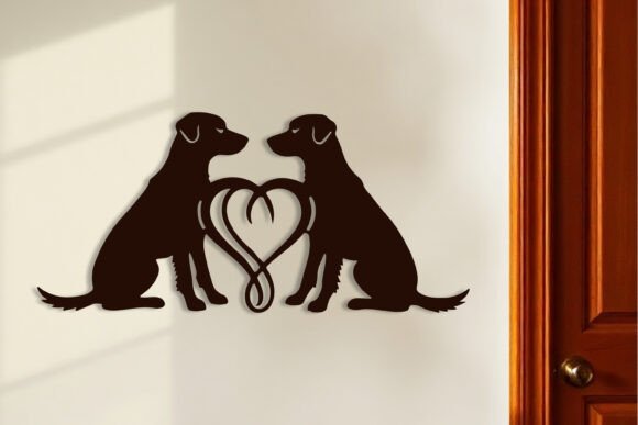 Arte De Pared De Perro Enamorado Para San Valentin 5 Creativo Digital