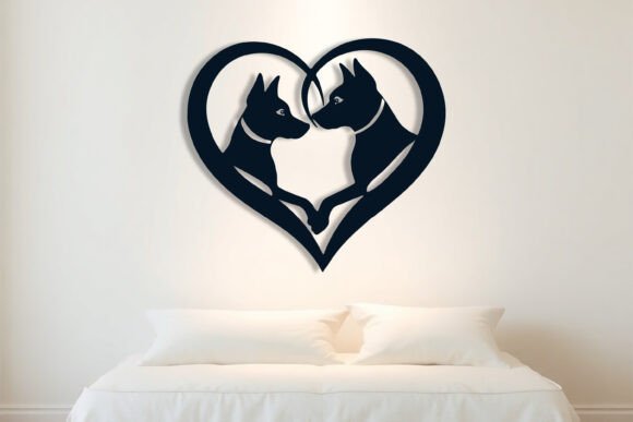 Arte De Pared De Perro Enamorado Para San Valentin 7 Creativo Digital