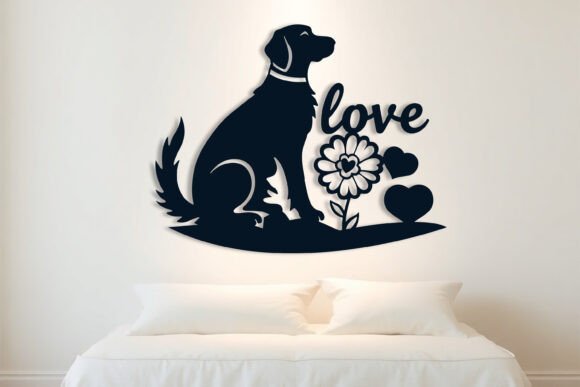 Arte De Pared De Perro Enamorado Para San Valentin 9 Creativo Digital