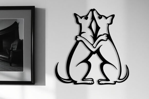 Arte De Pared De Perro Enamorado Para San Valentin Creativo Digital