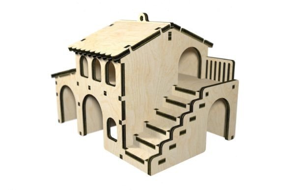 Casa De Hamster De Madera Creativo Digital