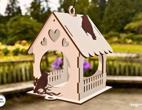 Casa De Pajaros De Madera Creativo Digital