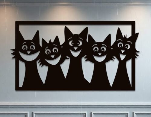 Decoracion De Pared Con Gatos 2 Creativo Digital