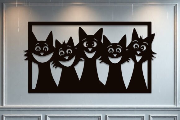 Decoracion De Pared Con Gatos 2 Creativo Digital