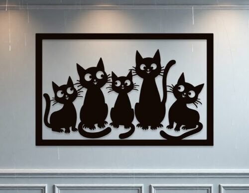 Decoracion De Pared Con Gatos 3 Creativo Digital