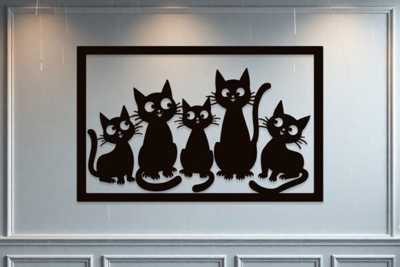 Decoracion De Pared Con Gatos 3 Creativo Digital