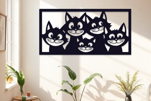 Decoracion De Pared Con Gatos 7 Creativo Digital