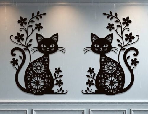 Decoracion De Pared Con Gatos Creativo Digital