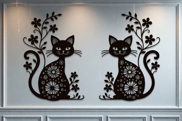 Decoracion De Pared Con Gatos Creativo Digital