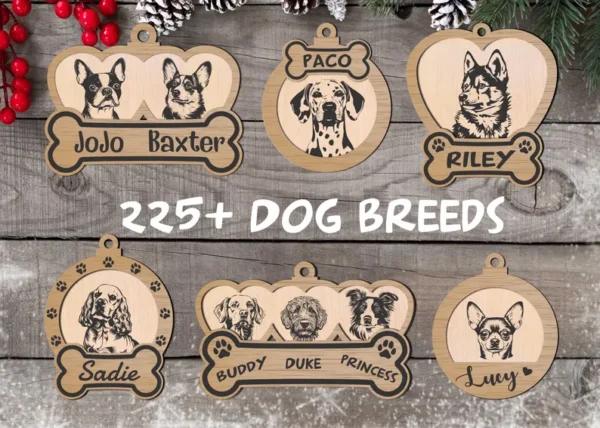 Dog Breeds Christmas Ornament Creativo Digital