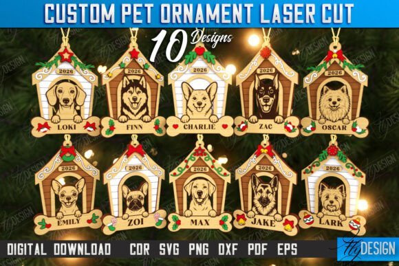 Juego De Adornos Personalizados Para Perros Creativo Digital