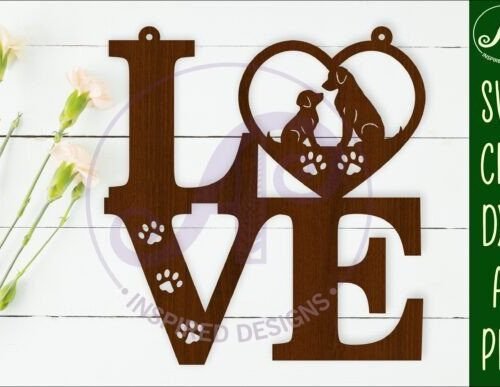 Letrero De Pared Con La Palabra Amor Y Perros Creativo Digital