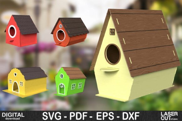 Lindo Paquete De Casitas Para Pajaros Creativo Digital