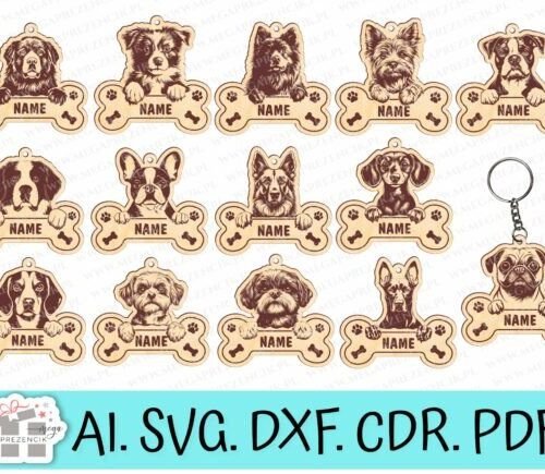 Llavero Con Perro Asomando Creativo Digital