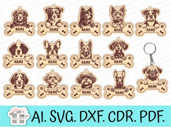 Llavero Con Perro Asomando Creativo Digital