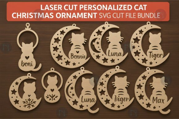 Paquete De Adornos De Gato Personalizados Creativo Digital