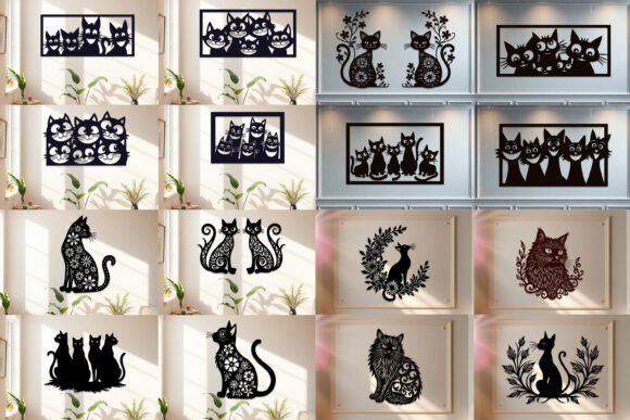 Paquete De Arte Mural De Gatos Creativo Digital