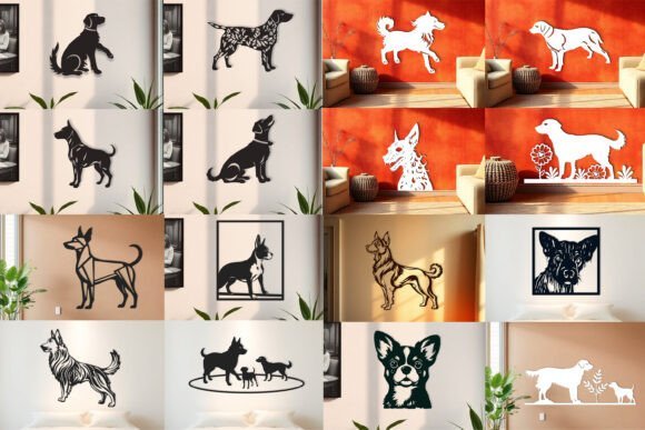 Paquete De Arte Mural De Perros Creativo Digital