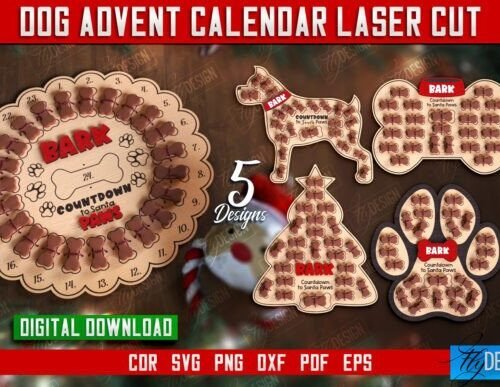 Paquete De Calendario De Adviento Para Perros Creativo Digital