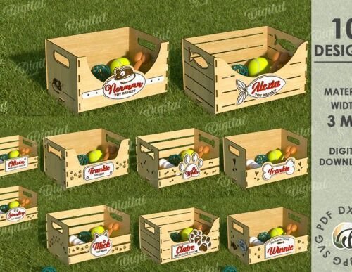 Paquete De Cestas De Juguetes Para Mascotas Personalizadas Creativo Digital