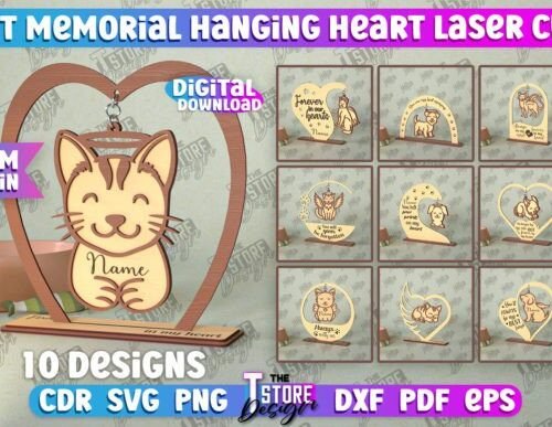 Paquete De Corazon Colgante Conmemorativo Para Mascotas Creativo Digital