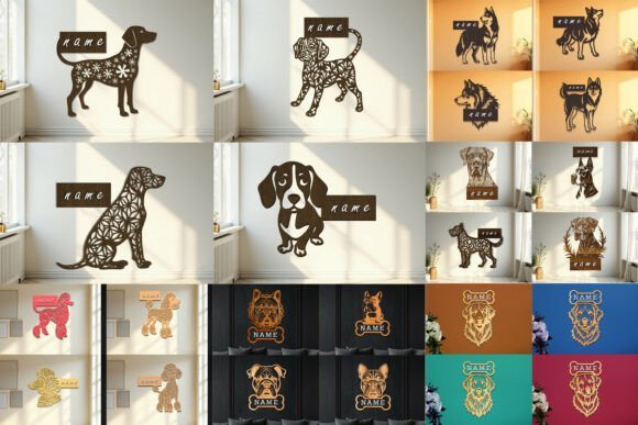 Paquete De Letrero Con Forma De Perro Creativo Digital