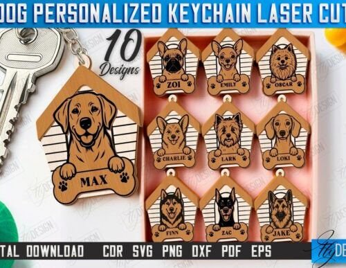 Paquete De Llaveros De Perro Creativo Digital