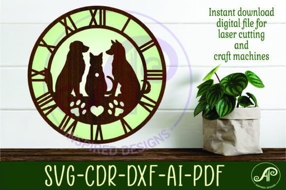 Reloj De Pared Con Diseno De Gatos Y Perros Creativo Digital