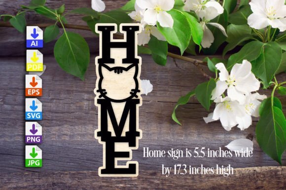 Senal De Hogar Gato Creativo Digital