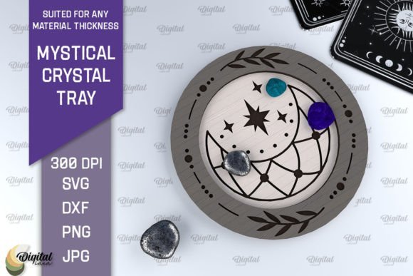 Bandeja De Cristal Mistico Con Diseno 2 Creativo Digital