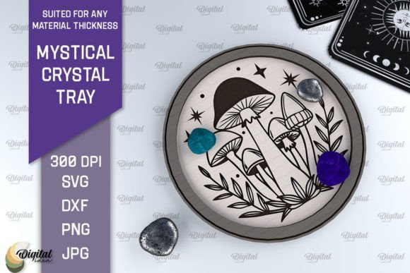 Bandeja De Cristal Mistico Con Diseno 4 Creativo Digital