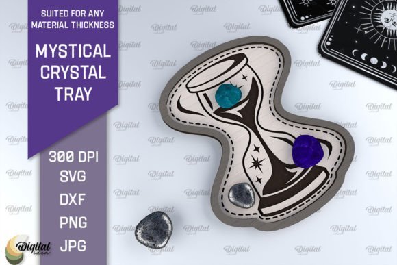 Bandeja De Cristal Mistico Con Diseno 5 Creativo Digital