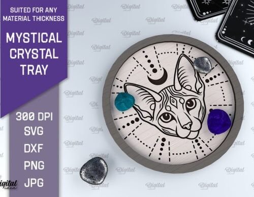 Bandeja De Cristal Mistico Con Diseno 6 Creativo Digital