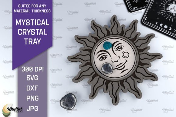 Bandeja De Cristal Mistico Con Diseno 7 Creativo Digital