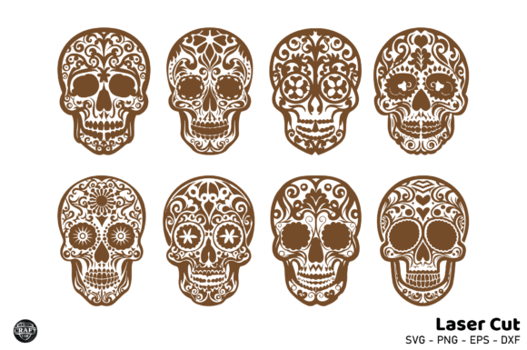 Conjunto De Calaveras Creativo Digital