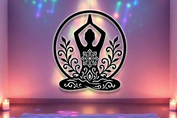 Decoracion De Pared De Yoga Creativo Digital