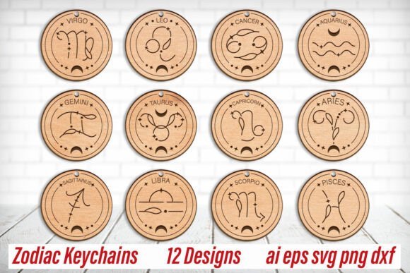 Juego De Llaveros Del Zodiaco Creativo Digital