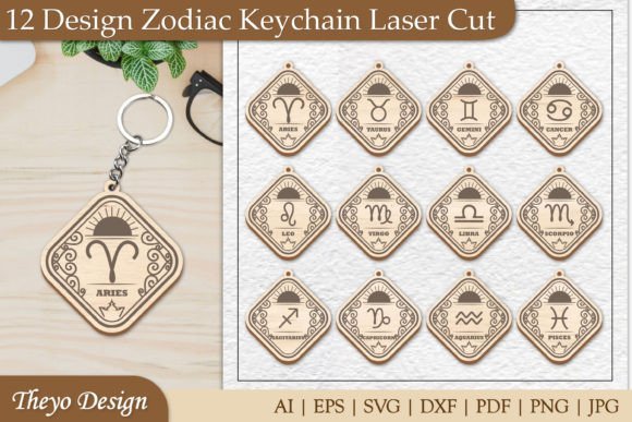 Llavero Con 12 Disenos Del Zodiaco 2 Creativo Digital