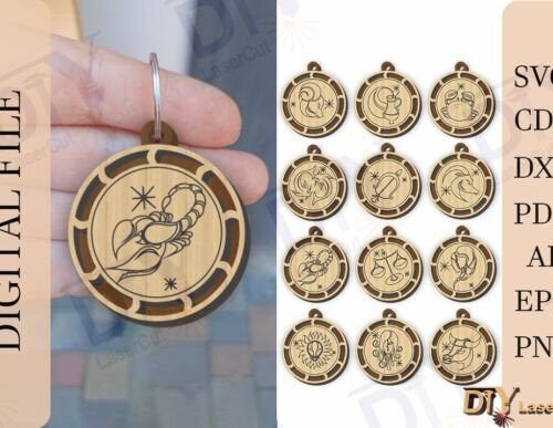 llaveros-con-el-signo-del-zodiaco-creativo-digital Llaveros Con El Signo Del Zodiaco Creativo Digital