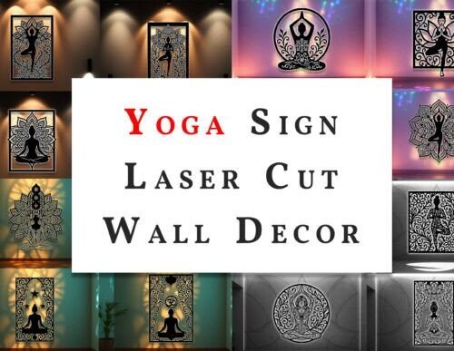 paquete-de-arte-mural-con-letrero-de-yoga-creativo-digital Paquete De Arte Mural Con Letrero De Yoga Creativo Digital