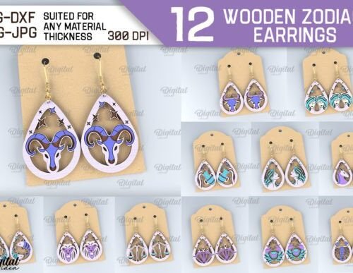 paquete-de-pendientes-de-madera-del-zodiaco-creativo-digital Paquete De Pendientes De Madera Del Zodiaco Creativo Digital