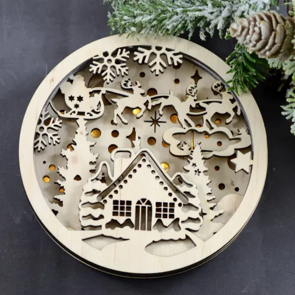 Adorno Multicapa Reno Volador Santa Claus Creativo Digital