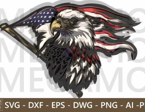 Aguila Patriotica Del 4 De Julio En Capas Creativo Digital