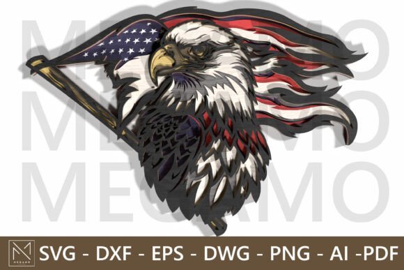 Aguila Patriotica Del 4 De Julio En Capas Creativo Digital