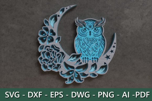 Buho En La Luna Creativo Digital