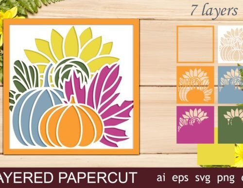 Caja De Sombras Con Forma De Calabaza De Otono Creativo Digital