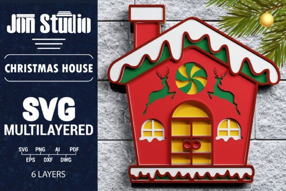 Casa De Navidad En 3d Creativo Digital