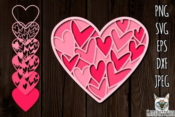 Corazon De Amor En Capas 2 Creativo Digital