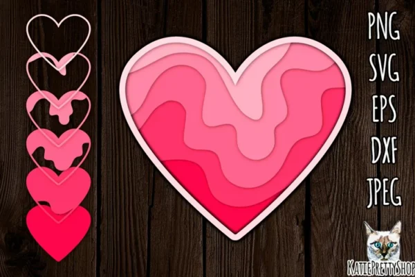 Corazon De Amor En Capas 3 Creativo Digital