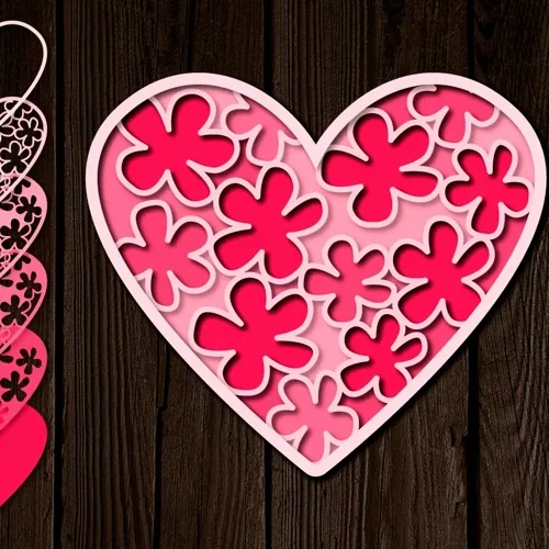 Corazon De Amor En Capas Creativo Digital